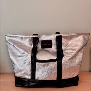 Victoria's Secret Metallic Silver Large Tote